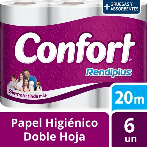 PAPEL HIGIENICO CONFORT PLUS 20MT 6X8